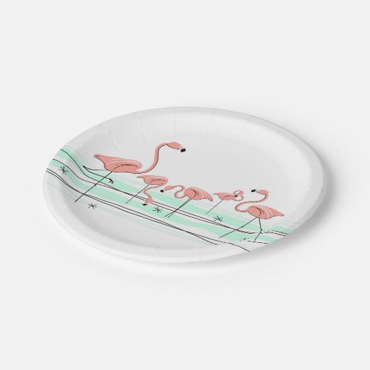 Papierplatte der Flamingo Ocean Group Pappteller (Schrägansicht)