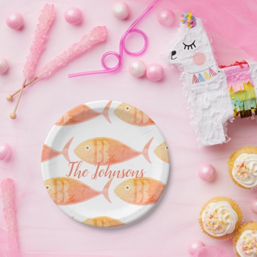 Papierplatte der Lachs-Gruppe Pappteller (Party)
