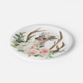 Papierplatte der niedlichen Rotwild der Babydusche Pappteller (Schrägansicht)