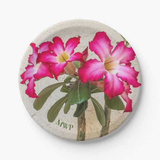 Papierplatte der Wüste-Rose-Blume Pappteller (Vorderseite)