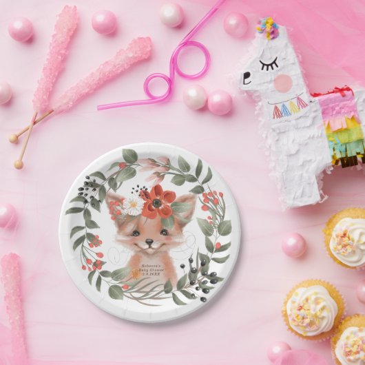 Papierplatte des niedlichen Fuchses der Babydusche Pappteller (Party)