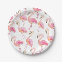 Papierplatte des niedlichen rosa Flamingos Pappteller