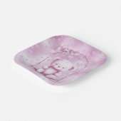 Papierplatte des rosa Teddy-Bären Pappteller (Gewinkelt)