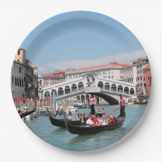 Papierplatte des Venedig-Kanals Pappteller (Vorderseite)