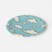 PAPIERPLATTE DES WUNDERBLAUEN SKY CLOUD PATTERN PAPPTELLER (Schrägansicht)
