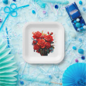 Papierplatte - Die Rote Rosen Pappteller (Party)