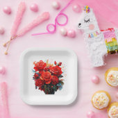 Papierplatte - Die Rote Rosen Pappteller (Party)