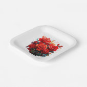 Papierplatte - Die Rote Rosen Pappteller (Gewinkelt)