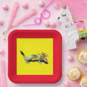 Papierplatte - Drache und rote Grenze Pappteller (Party)