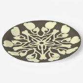 Papierplatte, ein elegantes klassisches Blumenmust Pappteller (Schrägansicht)