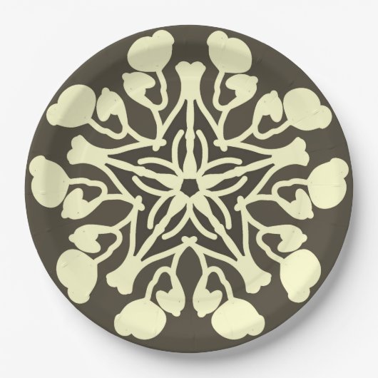 Papierplatte, ein elegantes klassisches Blumenmust Pappteller (Vorderseite)