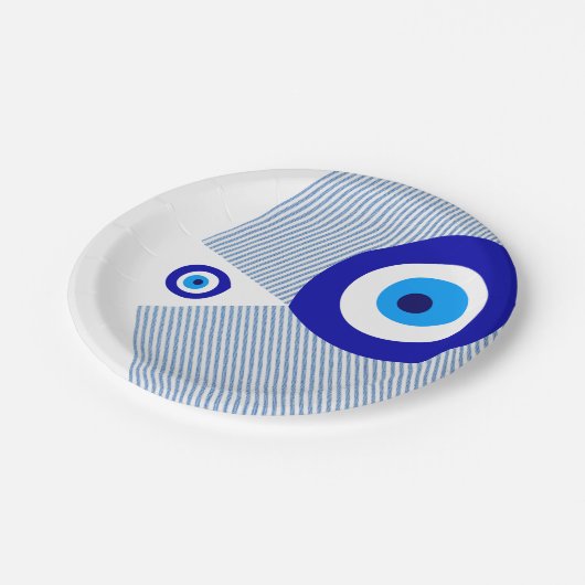Papierplatte "Evil Eye" Pappteller (Schrägansicht)