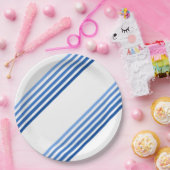 Papierplatte - Farbtöne der blauen diagonalen Stre Pappteller (Party)