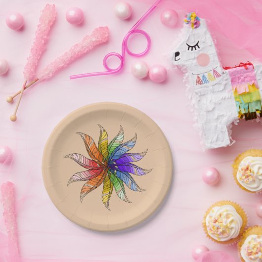 Papierplatte - Federfarbrad Pappteller (Party)