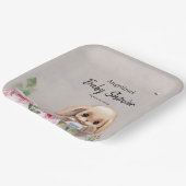 Papierplatte für Babydusche mit niedlichem Design. Pappteller (Gewinkelt)