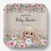 Papierplatte für Babydusche mit niedlichem Design. Pappteller (Vorderseite)