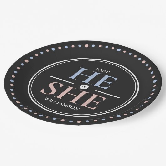 Papierplatte für Babydusche Party Pappteller (Schrägansicht)