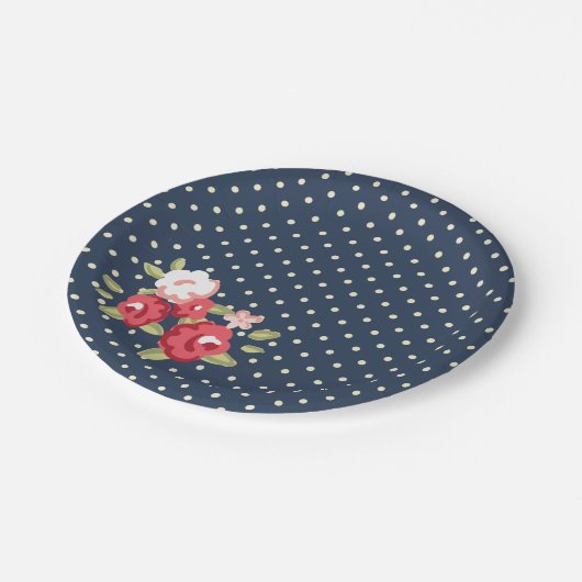 Papierplatte für blaue Rose Pappteller (Schrägansicht)