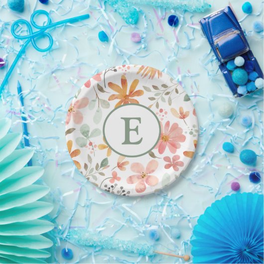 Papierplatte für Blumenpasten mit anfänglicher Ver Pappteller (Party)