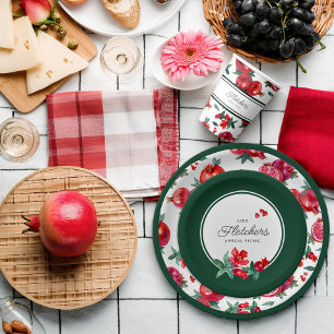 Papierplatte für botanisches Granatapfelpapier Pappteller