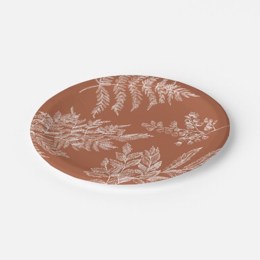 Papierplatte für das botanische Brautparty Pappteller (Schrägansicht)