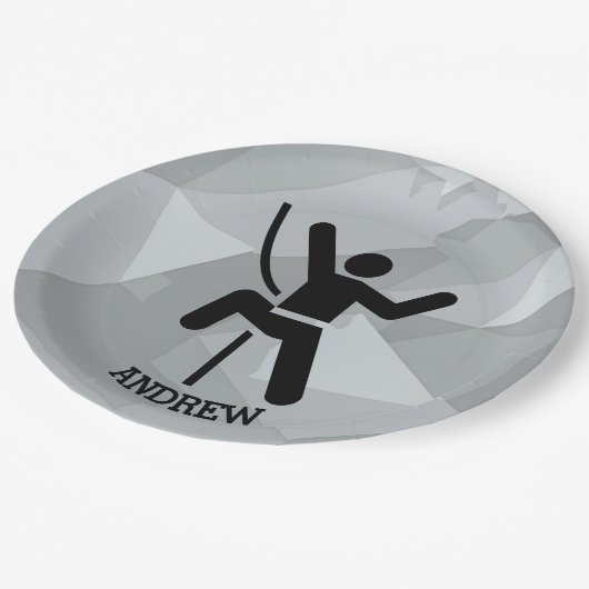 Papierplatte für das Design von Rock Climber Pappteller (Schrägansicht)