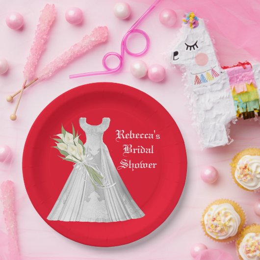 Papierplatte für das Hochzeitskleid-Brautparty Pappteller (Party)