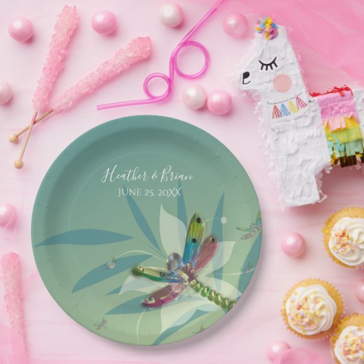 Papierplatte für den Polterabend der Libelle Pappteller (Party)