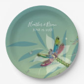 Papierplatte für den Polterabend der Libelle Pappteller (Vorderseite)