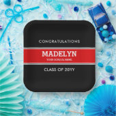 Papierplatte für den roten und schwarzen Abschluss Pappteller (Party)