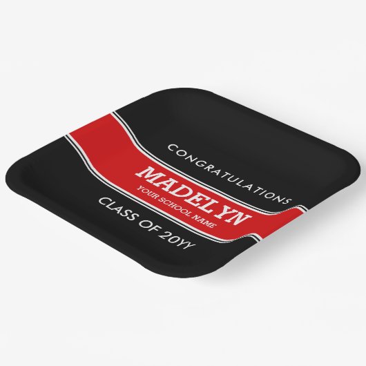 Papierplatte für den roten und schwarzen Abschluss Pappteller (Gewinkelt)