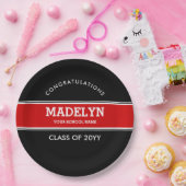 Papierplatte für den schwarzen und roten Abschluss Pappteller (Party)