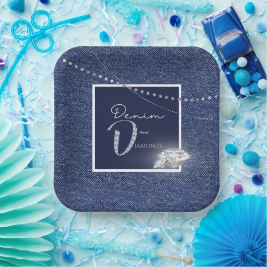 Papierplatte für Denim und Diamanten Pappteller (Party)