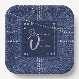 Papierplatte für Denim und Diamanten Pappteller