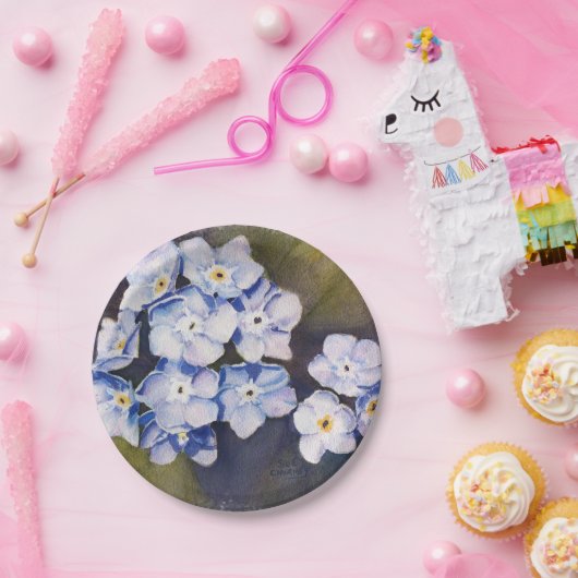 PAPIERPLATTE FÜR DIE BLUME VON VERGESSEN-EMPFEHLEN PAPPTELLER (Party)