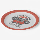 Papierplatte für die Party Einladung des Motorradr Pappteller (Schrägansicht)