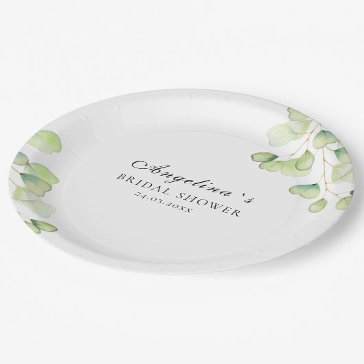 Papierplatte für ein Brautparty. Pappteller (Schrägansicht)