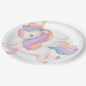 Papierplatte für Einhorn-Party Pappteller (Schrägansicht)