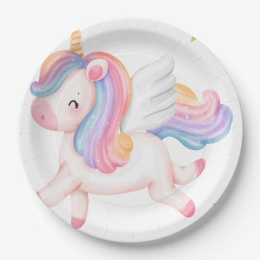 Papierplatte für Einhorn-Party Pappteller (Vorderseite)