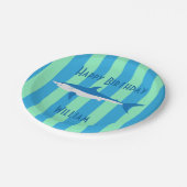 Papierplatte für Haifischfische aus Party Pappteller (Schrägansicht)