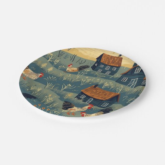 Papierplatte für Hühnerfarm Pappteller (Schrägansicht)