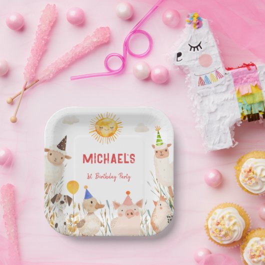 Papierplatte für landwirtschaftliche Tiere Pappteller (Party)