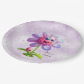 Papierplatte für lila Blume Pappteller (Schrägansicht)