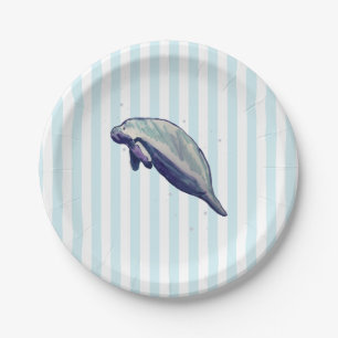 Papierplatte für Manatee-Malerei Pappteller
