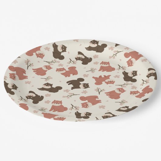 Papierplatte für niedliche Jungtiere Pappteller (Schrägansicht)