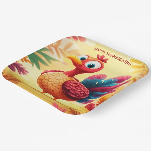 Papierplatte für niedlichen Erntedank Türkei Pappteller (Gewinkelt)