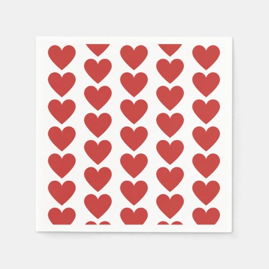 Papierplatte für Niedliches rotes Herz Serviette (Vorderseite)