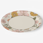 Papierplatte für Retro-Blume Pappteller (Schrägansicht)