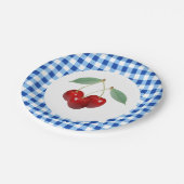 Papierplatte für Retro-Kirschen Pappteller (Schrägansicht)