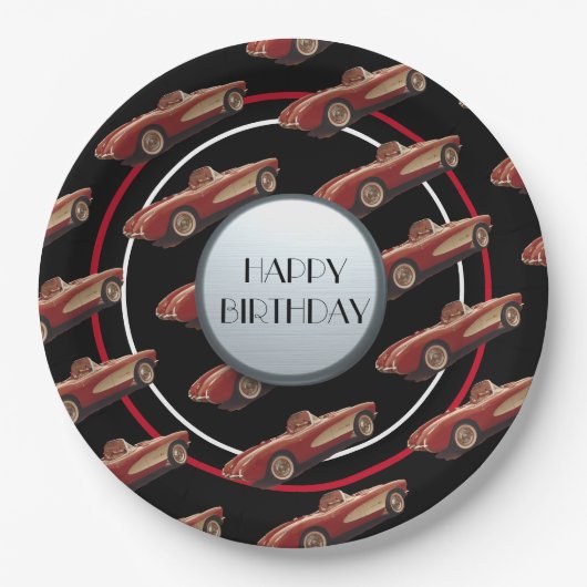 Papierplatte für rote Korvette Pappteller (Vorderseite)
